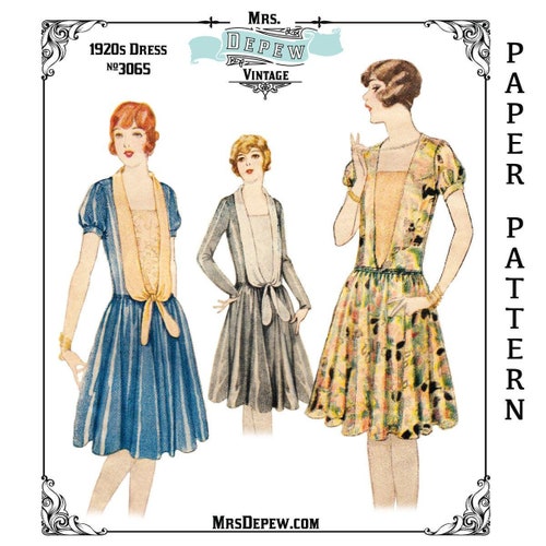 green emerald velvet dress 1920s Flapper Dress PDF pattern