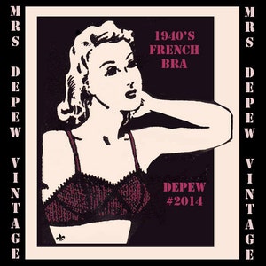 Vintage Sewing Pattern Ladies 1940&#39;s French Bra PDF Multisize Depew 2014 -INSTANT DOWNLOAD-