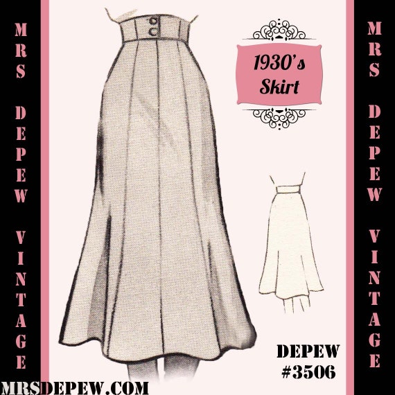 Swing Dance Dresses | Lindy Hop Dresses & Clothing  1930s 1940s A-line Skirt in Any Size Depew 3506 - Plus Size Included -INSTANT DOWNLOAD- $7.50 AT vintagedancer.com