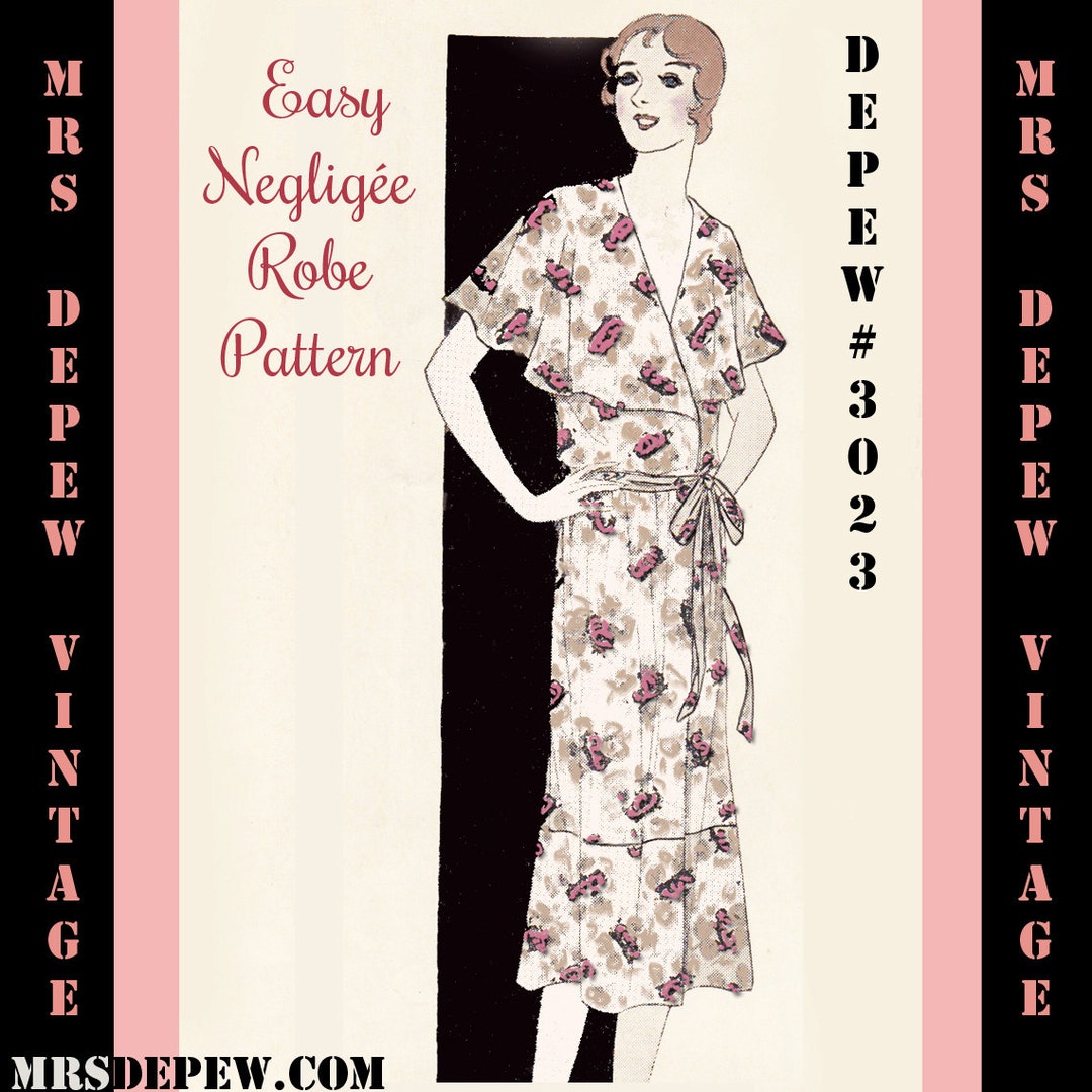 Vintage Sewing Pattern Instructions 1930's Easy Dress or Neglige Ebook ...
