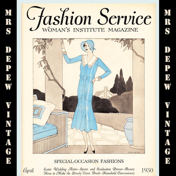 1930s Vintage Fashion Service Magazine April 1930 Fashion & Sewing