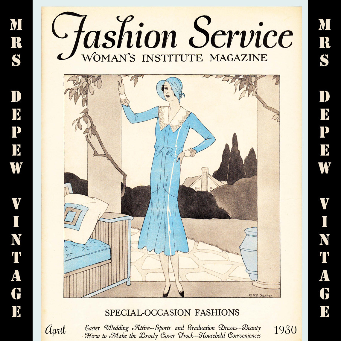 1930s Vintage Fashion Service Magazine April 1930 Fashion & Sewing