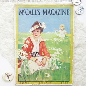 ORIGINAL June 1915 McCall&#39;s Magazine Advertising Sewing Patterns 1910s Fashion