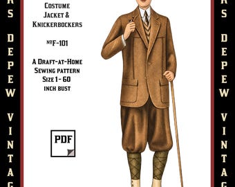 1930s Men's Knickerbocker Pattern. Original Vintage Size: Waist