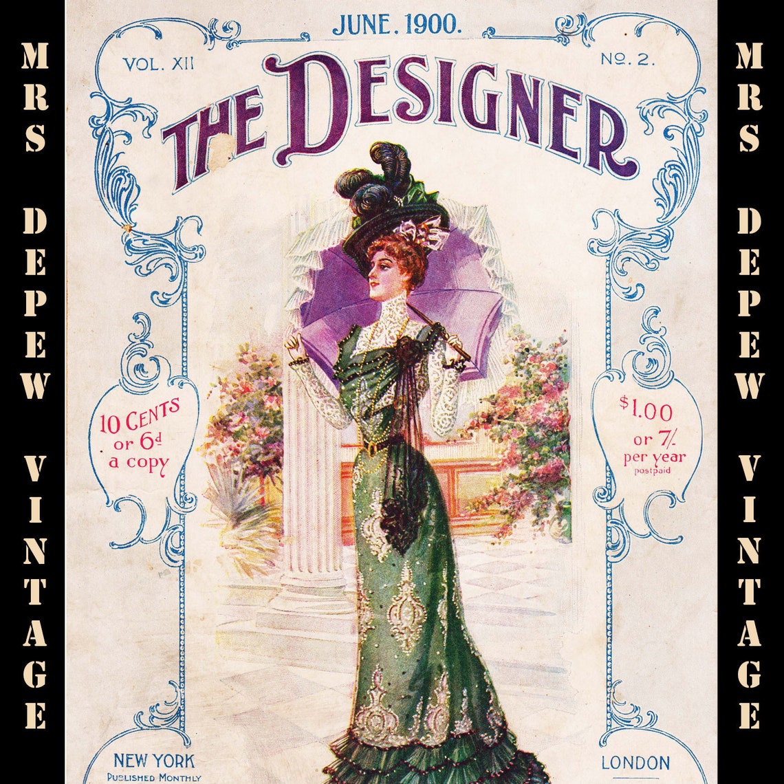 June 1900 the Designer Magazine Advertising Sewing Patterns Etsy