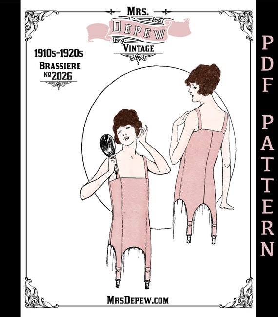 Vintage Sewing Pattern Ladies 1910s 1920s Style Foundation Corset