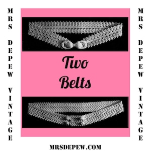 Vintage Crochet Pattern 1930's Gimp Belts Pattern -INSTANT DOWNLOAD-