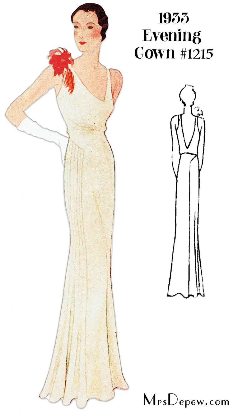 Vintage Sewing Pattern 1930s Evening Gown in Any Size PLUS Etsy