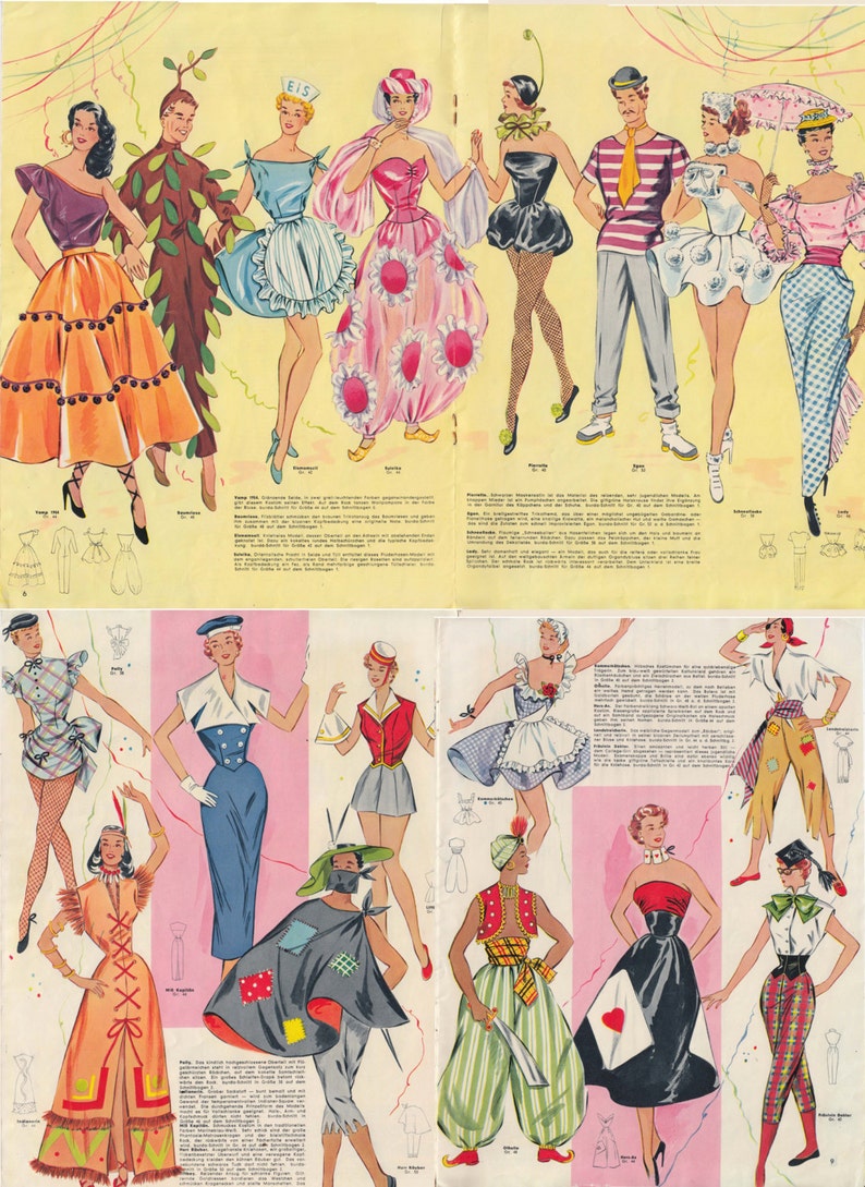 Vintage Pattern Booklet 1950's Masquerade Halloween Costumes E-Book & Pattern Sheets -INSTANT DOWNLOAD- image 4