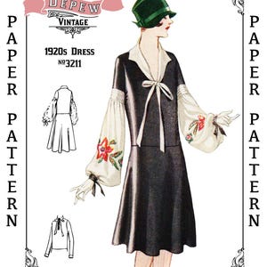 1927年ヴィンテージソーイングパターン 32-50インチバスト 1920年代デイ＆イブニングドレス #3211 - 紙版