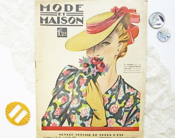1930s Vintage French Magazine La Mode et la Maison Mai 1938 WWII Fashion and Sewing