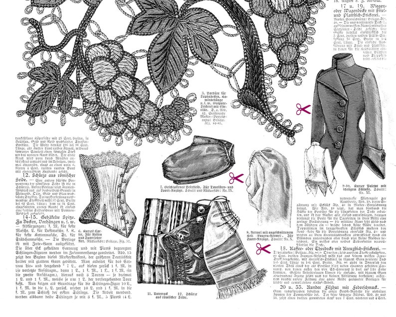 Vintage Victorian German Pattern Magazine 1889 Die Modenwelt Etsy
