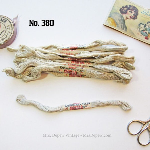 Original New Old Stock Antique Royal Society Embroidery Floss & Rope Grey