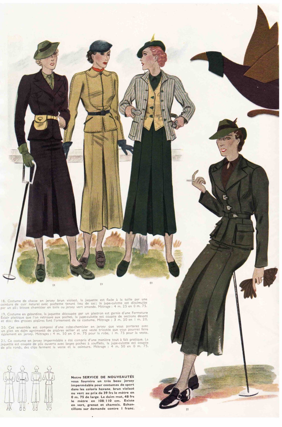 1930 年代のヴィンテージ フランスのファッション雑誌 Modes et 1930 年代のヴィンテージ フランスのファッション雑誌 Modes et