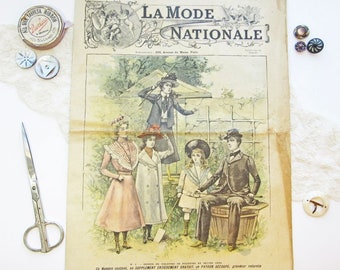 Rare Antique French Magazine La Mode Nationale No. 24 17 Juin 1899 Sewing and Needlework