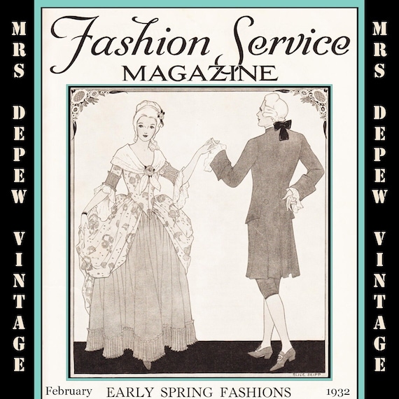 1930s Vintage Fashion Service Magazine February 1932 Fashion