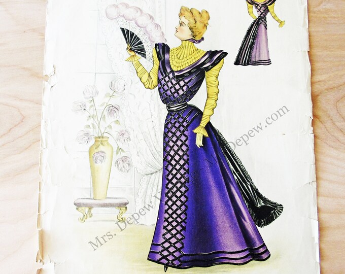 Original 1890s Ladies' Sewing Pattern Magazine Fashion Print Page Le ...