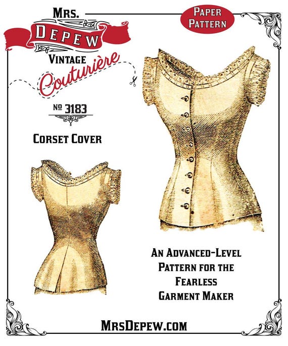 Vintage Sewing Pattern 1870s Ladies' Corset Cover Depew #3183 - Paper Version