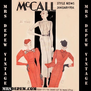 Vintage Pattern Catalog Booklet Mccall Style News January 1934 - Etsy