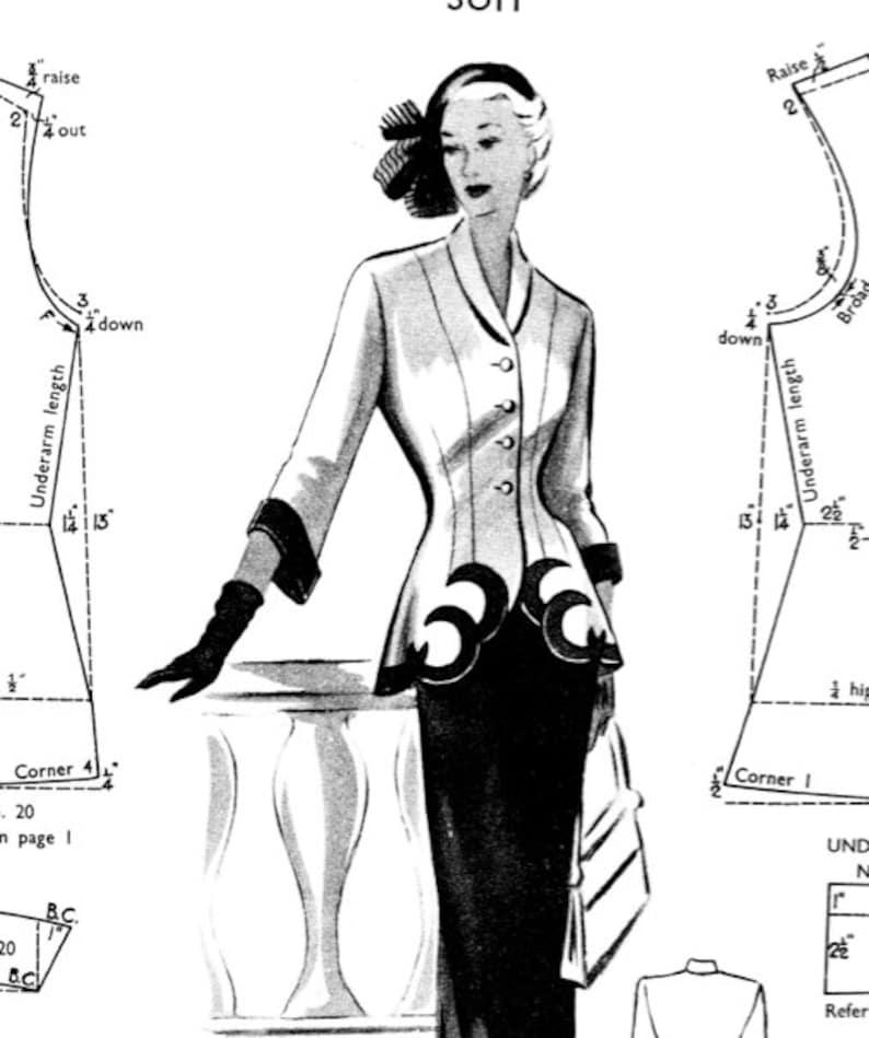 Haslam Dresscutting Book Autumn & Winter No. 27 1950 Vintage Sewing Pattern E-book with 37 Pattern Draftings image 3