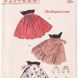 1950s Vintage Sewing Pattern Easy One Yard Half Apron with Ruffle Butterick 6744