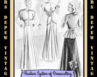 Haslam Dresscutting Book Autumn & Winter No. 24 1947 Vintage Sewing Pattern E-book with 37 Pattern Draftings