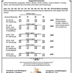 Vintage Sewing Pattern 1940s Style Belts and Cummerbunds 32 - 50 inch Waist #1008 -Paper Pattern image 2