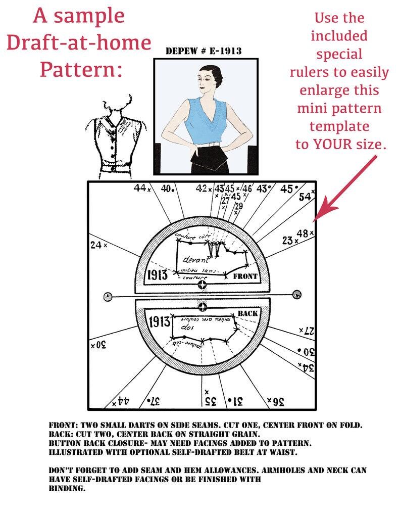 Vintage Sewing Pattern Template & Scale Rulers 1950s Two-Piece Bathing Suit in Any Size - PLUS Size Included - 5572 -INSTANT DOWNLOAD- image 4