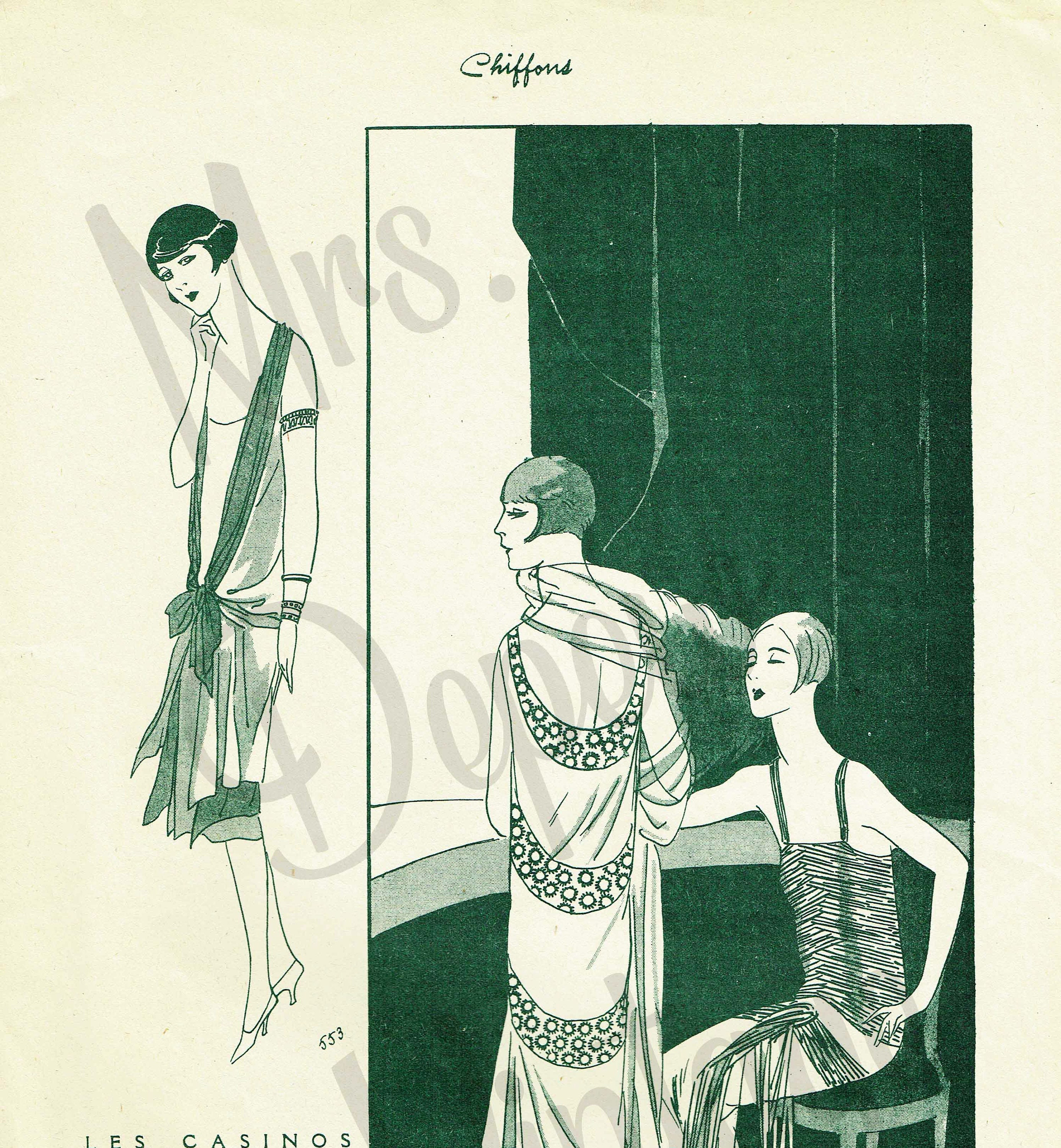 ヴィンテージフランス、イギリスの雑誌「シフォンズ」1925年8月号