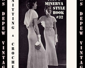 Vintage Knitting and Crochet Pattern Book Minerva Styles Volume 32 1933 Digital E-Book -INSTANT DOWNLOAD-