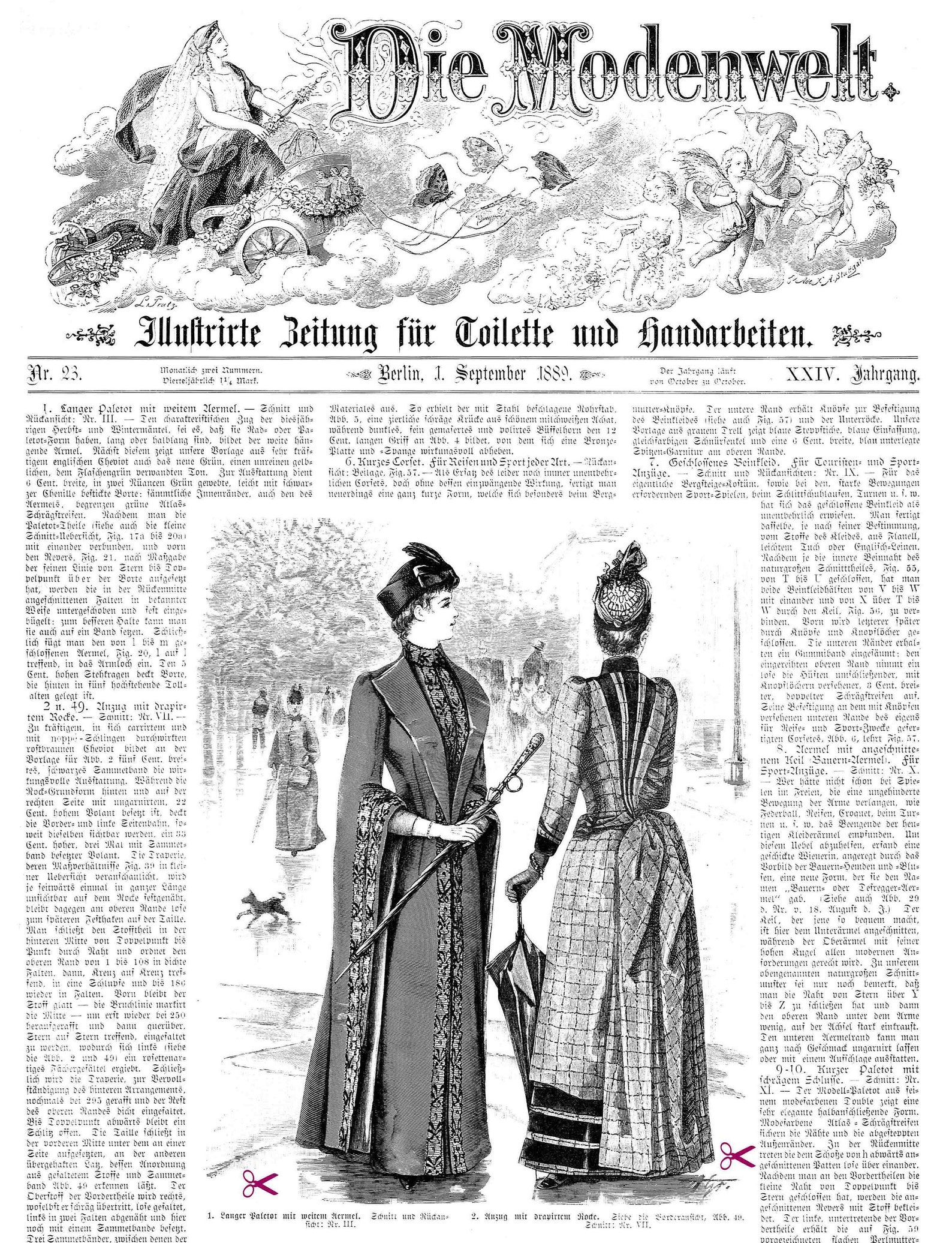 Vintage Victorian German Pattern Magazine 1889 Die Modenwelt Etsy