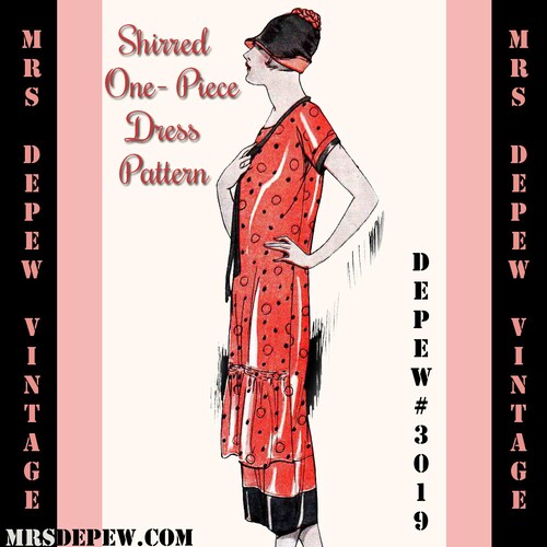 Vintage Sewing Pattern Instructions 1920s Easy Basque Dress | Etsy