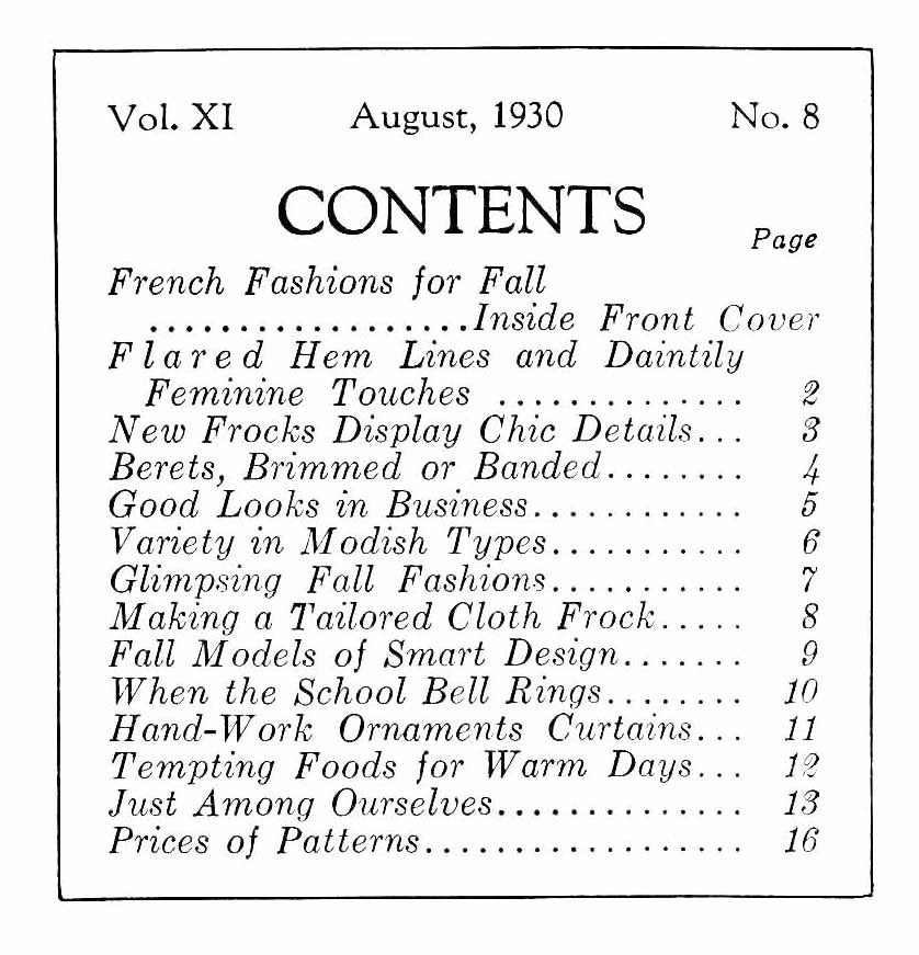 1930年代ヴィンテージファッションサービスマガジン2月号、1930年