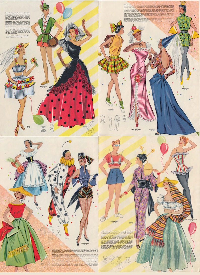 Vintage Pattern Booklet 1950's Masquerade Halloween Costumes E-Book & Pattern Sheets -INSTANT DOWNLOAD- image 3