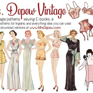 Vintage Sewing Pattern Template & Scale Rulers 1930s French Tap Pants in Any Size- PLUS Size Included- 612 -INSTANT DOWNLOAD- image 10