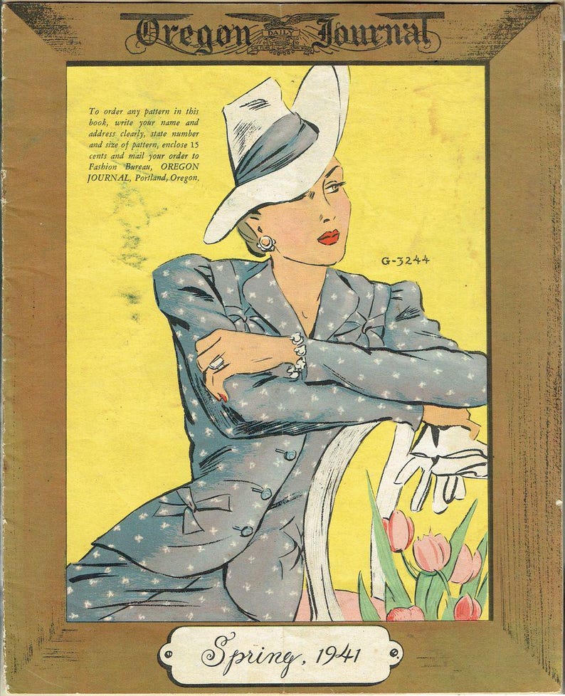 Rare Vintage Original 1940s Mail Order Catalog Booklet with Sewing Patterns Spring 1941 image 1