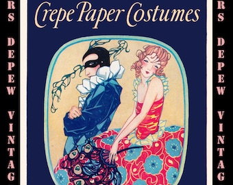 Vintage Craft Book How to Make Crepe Paper Costumes E-book How-to with 60 Different Costumes -INSTANT DOWNLOAD-