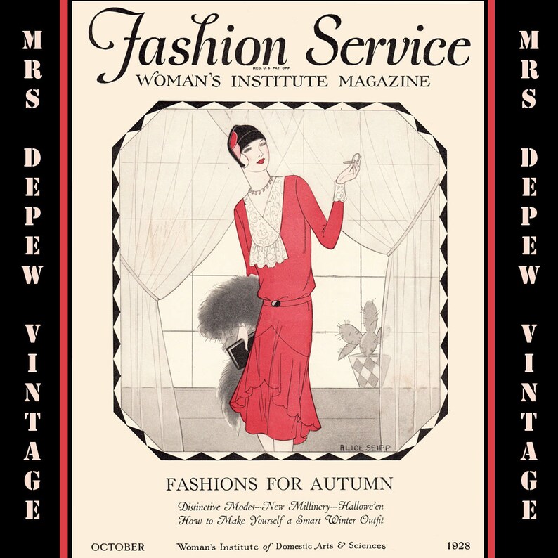 Vintage Sewing Magazine October 1929 Fashion Service Dressmaking Sewing and Fashion E-book INSTANT DOWNLOAD image 1