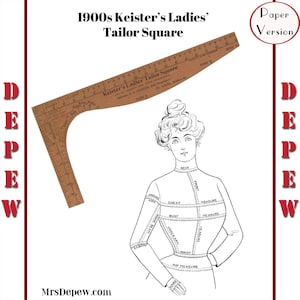 Antique Keister&#39;s Ladies&#39; Tailor Square Sewing Pattern Drafting Dressmaking Tool - PAPER Reproduction