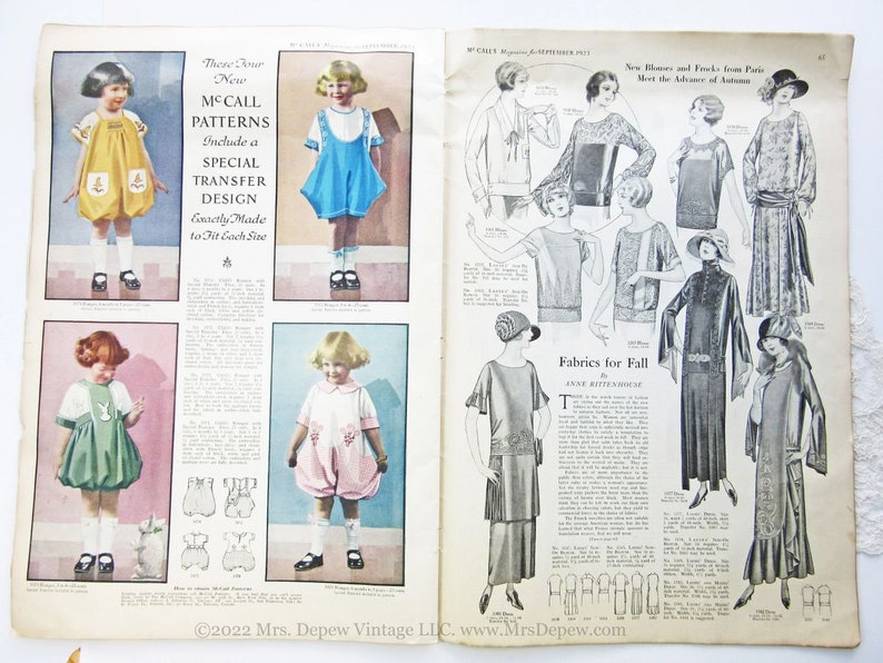 RARE September 1923 McCall's Magazine Advertising Sewing Patterns 1920s Fashion Neysa McMein Cover image 6