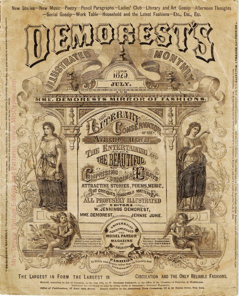 Rare Demorest's Magazine Advertising Sewing Patterns 1870s Fashion E ...