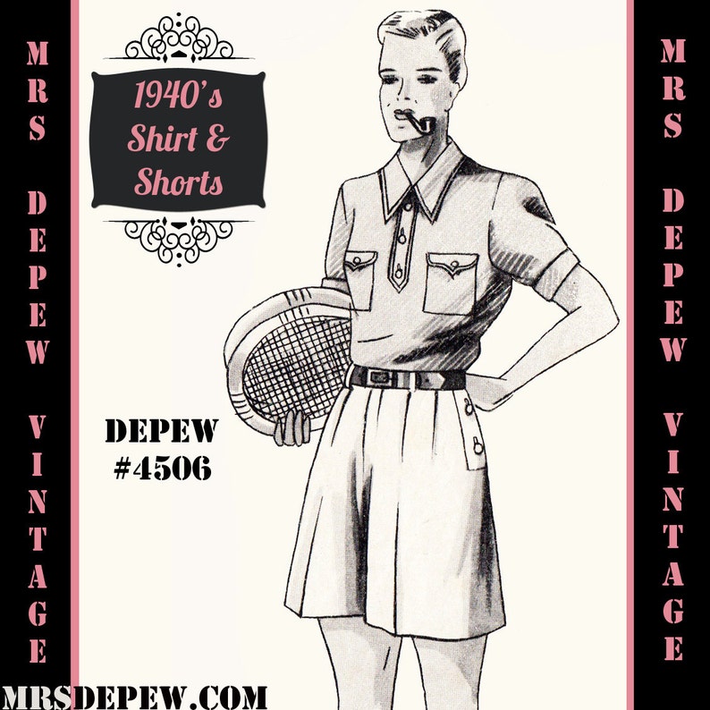 Vintage Style Men’s Shorts Menswear Vintage Sewing Pattern 1940s Mens Shirt and Shorts in Any Size Depew 4506 - Plus Size Included -INSTANT DOWNLOAD- $9.50 AT vintagedancer.com