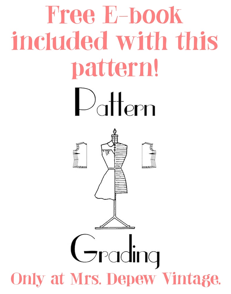 Vintage Sewing Pattern 1940s Simplicity 4498 House Coat or Dress 32 Bust Free Pattern Grading E-book Included