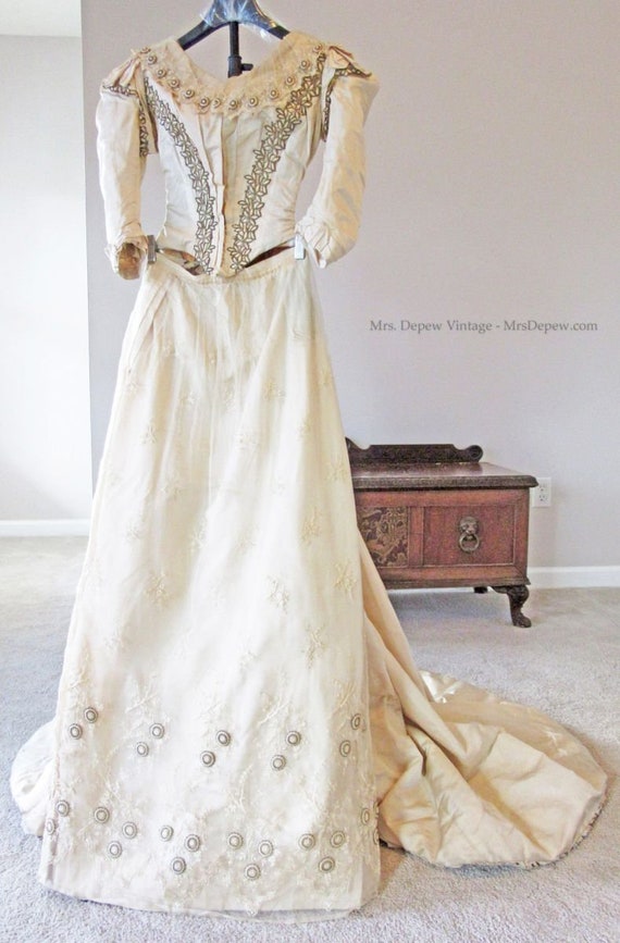 Antique Victorian Ladies' Silk and Lace Embroider… - image 2