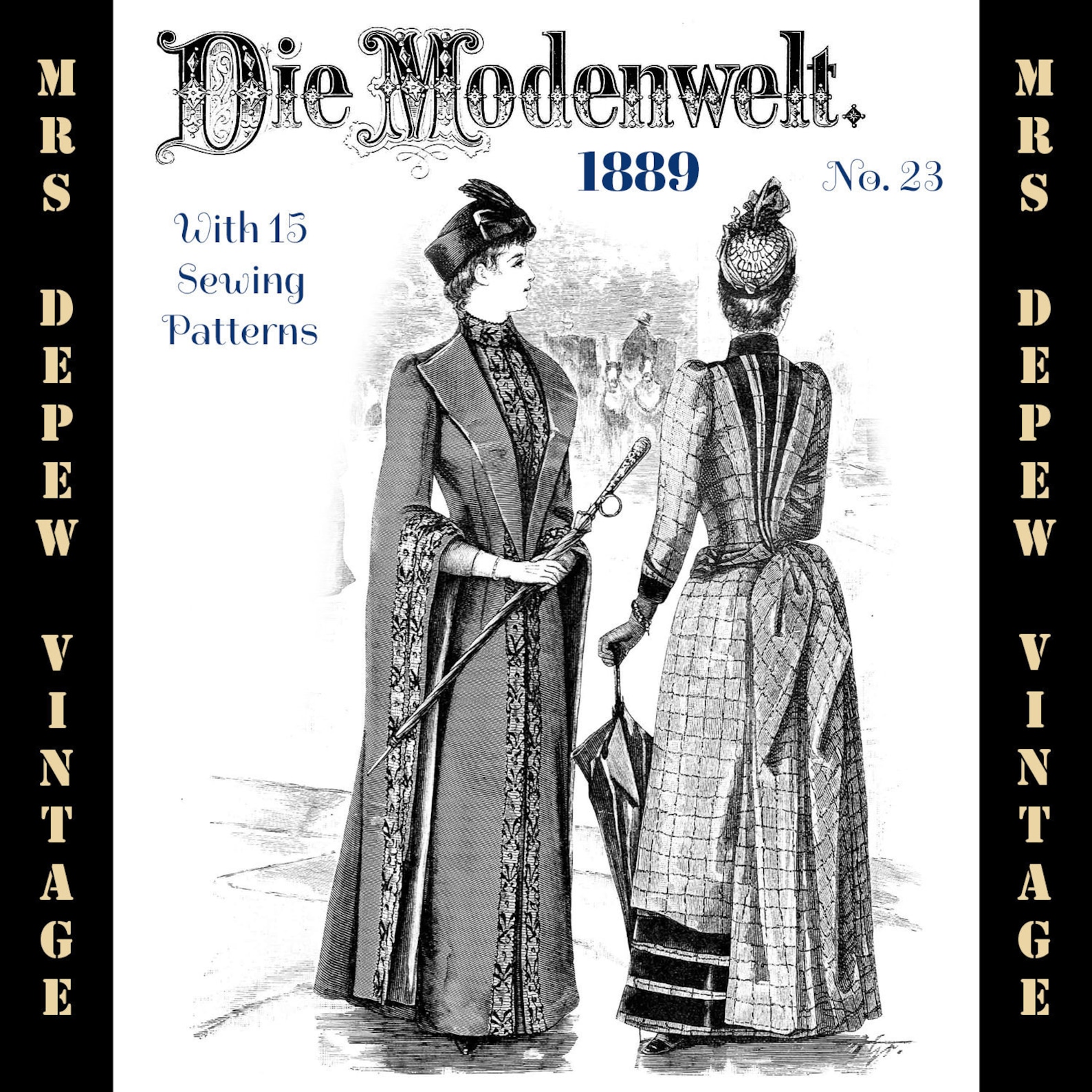 Vintage Victorian German Pattern Magazine 1889 Die Modenwelt Etsy