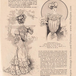 1905 Vintage French Magazine La Femme Chez Elle 1900s with Embroidery Pattern Fashion and Sewing