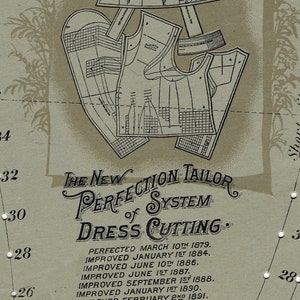 Antique 1901 The New Perfection Tailor System of Cutting Bodice & Skirt Draft Sloper Set Vintage Sewing Pattern Drafting Kit image 6