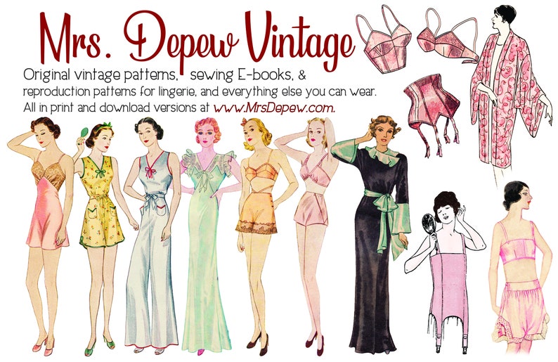 Vintage Sewing Pattern 1940s Ladies Bra and Bandeau Multi-size Depew 2005 INSTANT DOWNLOAD image 8