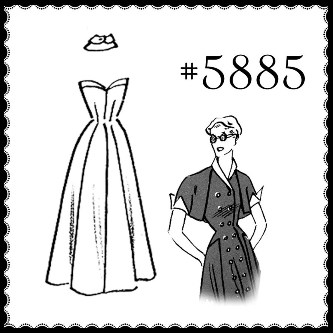 Vintage Sewing Pattern 1950's Halter Dress & Cape Shrug in Etsy