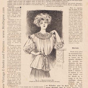 1909 Vintage French Magazine La Femme Chez Elle 1900s with Embroidery Pattern Fashion and Sewing